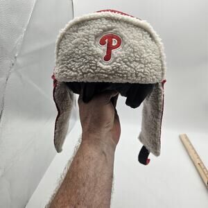 Philadelphia Phillies Hat Trapper Mens One Size Red MLB Baseball Sherpa Lined